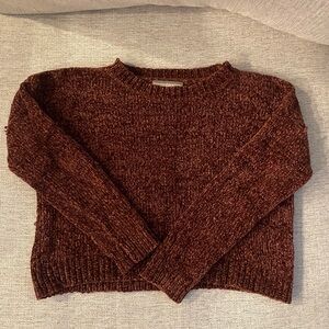 Rust chenille cropped sweater